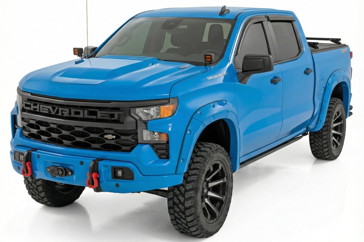 Chevrolet Silverado 1500 Bumper - Front - Rough Country - FXS - Glacier Blue - '23-'26